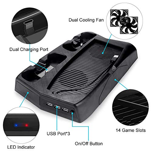 PS5 Stand Cooling Fan Station for Playstation 5/PS5 Digital Edition/PS5