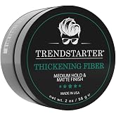 TRENDSTARTER - THICKENING FIBER (2oz) - Travel Size - Medium Hold - Matte Finish - Premium Hair Thickening Clay Pomade - Water-Based - All-Day Hold Styling Product