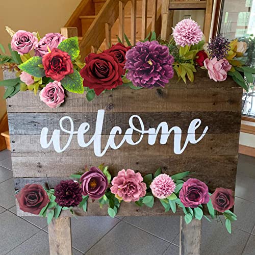 Artificial Flowers Rose Flowers Combo Set Multi Use Fake Flowers Combo for DIY Centerpieces Arrangements Wedding Bridal Bouquet Table Chair Decor Candle Holder Cake Decor Flower Strips Home Decor