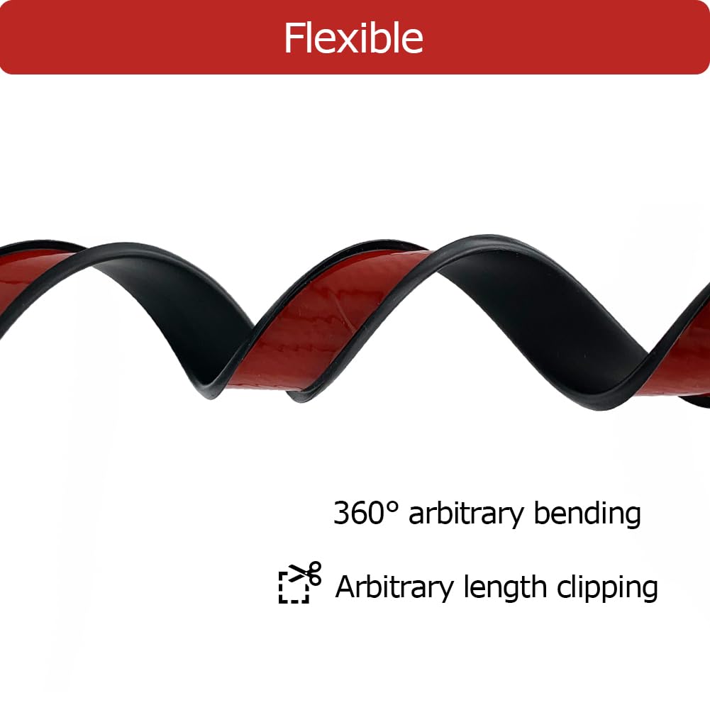 U Shape Plywood Edge Banding, Fit 3/4 inch Edge, Desk Edge Protector, Self-Adhesive Edge Trim for Veneer, Furniture, Countertop, Table, Sheet Metal, Black, 20Ft