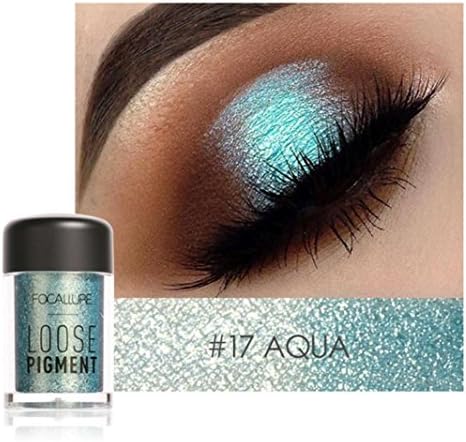 12 Color Whgo Classy Intensity Single Baked Shimmer Pearl Metallic Pigmented Eyeshadow Highlighter Pigment Palette (48mmX27mm, E)
