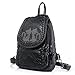 Katloo Mini Backpack For Women Small Soft Washed Leather Backpacks Girls Casual Daypack Shoulder Chest Bag Sling Purse Junior School Book Pack Convertible Strap Tear Drop Cat (Black)