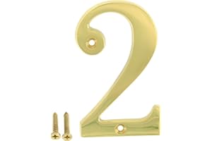 ZhongWang Hardware ZW-A100 4 Inch Bright Brass House Number 2/ZhongWang Hardware ZW-A100 Casa de latón Brillante de 4 pulgadas Número 2