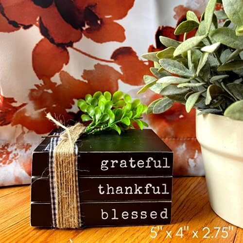 Farmhouse Tiered Tray Decor Set with Books, Rolling Pin, and Beads