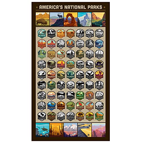 Americanflat National Park Scratch Off Poster - Scratchable List of 63 National…