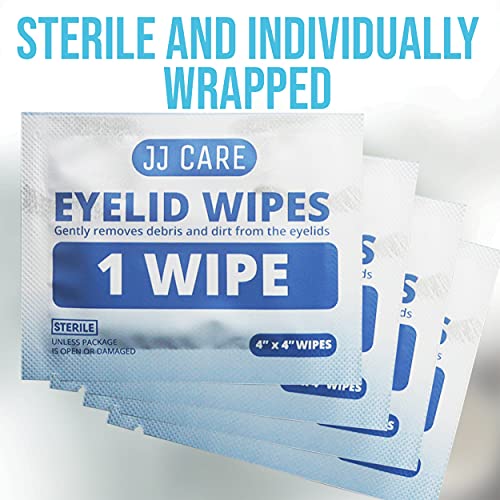 JJ CARE Eyelid Wipes [Box Of 120] Eye Wipes, Eyelid Scrub, Eye Scrub