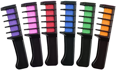 Temporary Hair Chalk Comb, Disposable Instant Temporary Hair Color Cream Safe for Kids, for Party Fans Cosplay DIY (6 color)
