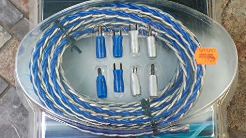 14 Gauge Blue/Silver Braided Speaker Wire Pair Cable Kit 30' Directed Audio Essentials