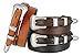 Silver Buckle Set Oil-Tanned Genuine Leather Western Ranger Belt for Men