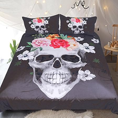 Sleepwish Floral Skull Bedding Black And White Skull Comforter