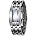 Gets Unisex Binary Watch Unique Led Illuminator Wrist Watches Creative Stainless Steel Binary Sports Watch (Silver-6.7 inch,6.7 inch)