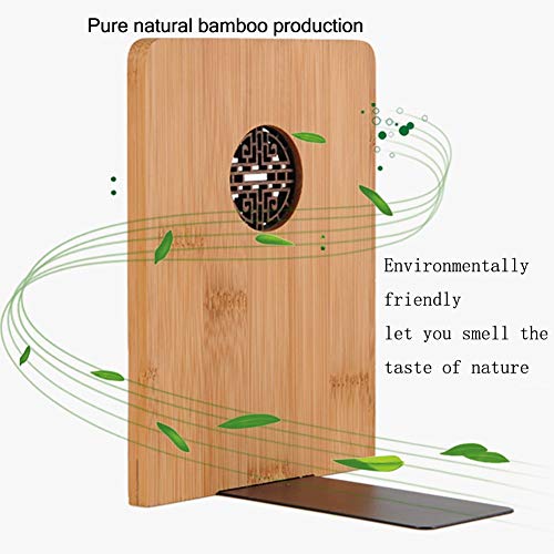 MAGO Retro Chinese Style Nature Beech Wood Book Book Ends for Shelf Home Office Library Decoration Log Color (Square),1210.516cm