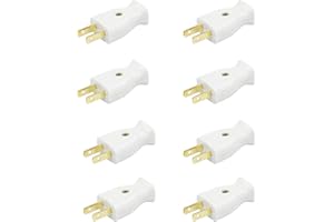 Extension Cord Replacement Electrical Plugs End Straight Blade Plug, 2 Prong, 125V/15A, Non-Grounding, Ideal for mall Applian