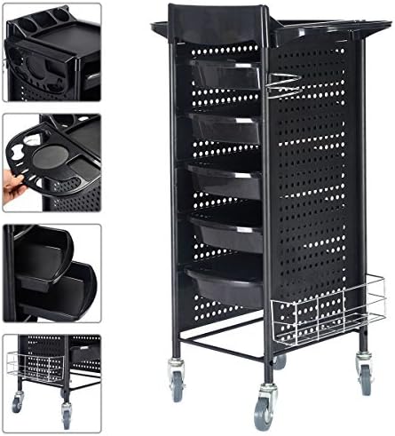 Chonlakrit 40" Beauty Salon Spa Styling Station Trolley Equipment Rolling Storage Tray Cart