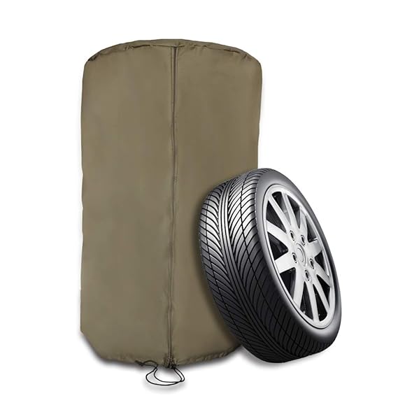 Amazon タイヤ保管カバー 収納カバー 自動車 タイヤ ホイール 普通車 ミニバンタイプ 防水 防日焼け 防水生地 劣化対策 厚手生地 73*110cm ブラウン タイヤラック