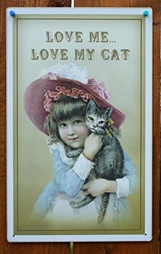 Girl With Kitten Vintage Metal Tin Love Me Love My Desertcart INDIA