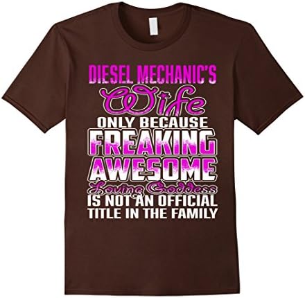 Men's Diesel Mechanics Wife Only T-Shirt XL Brown