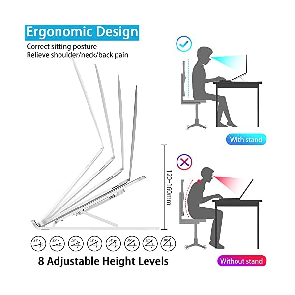 JPARR-Laptop-Stand-Ventilated-Laptop-Computer-Stand-Portable-Foldable-Desktop-Laptop-Riser-8-Angle-Adjustable-Notebook-Mount-Compatible-with-Laptop-Tablet-Phone JPARR Laptop Stand, Ventilated Laptop Computer Stand, Portable Foldable Desktop Laptop Riser, 8-Angle Adjustable…