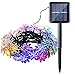 Qedertek Solar String Lights Flower, 19ft 30 LED Waterproof Garden Decoration Lighting for Indoor/Outdoor, Patio, Lawn, Garden, Christmas, and Holiday Festivals (Multi Color)