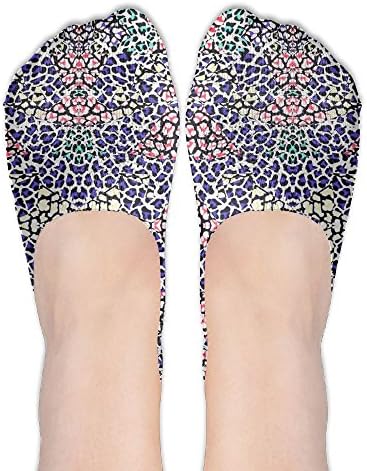 Colorful Abstract Art Field Women's Design No-Show Cool Print Non Slip Flat Boat Line Socks