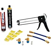 UView 490100 SpotGun Injection Starter Kit, Automotive A/C Service, SpotGun Injector, Purge Valve Adapters, R-134a and R-1234yf Couplers, ExtenDye Cartridge, Universal Oil, Service Hose Assemblies