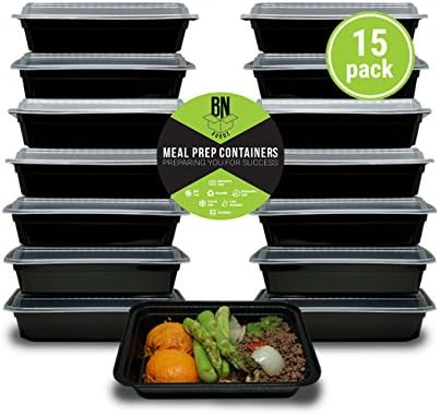 Meal Prep Containers [15 Pack] - BPA-free - Food Containers, Lunch Box, Food Storage Containers, Bento Box with plastic perfectly suited to Microwave, Dishwash and Freeze - Single Compartment 28 Ounce