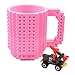 Brick Mugs Fubarbar 12 oz Coffee Cups Funny Tea Mug Beverage Cup Built-on Building Bricks enjoy Creative Time (pink)