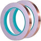 eBoot 1/ 4 Inch Copper Foil Tape with Dual Conductive Adhesive 21.8 Yards for EMI Shielding, Slug Repellent, Crafts, Electrical Repairs, 2 Pack