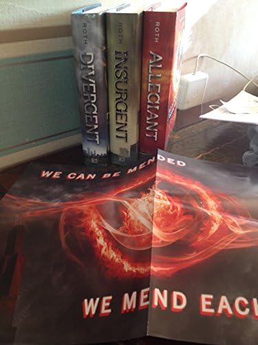 Veronica Roth Tris Prior and Four in Divergent, Insurgent, Allegiant 1st edition Hardcovers plus Poster Hardcover