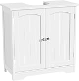Yaheetech Under Sink Bathroom Cabinet 60x30x60 cm White with 2 Doors