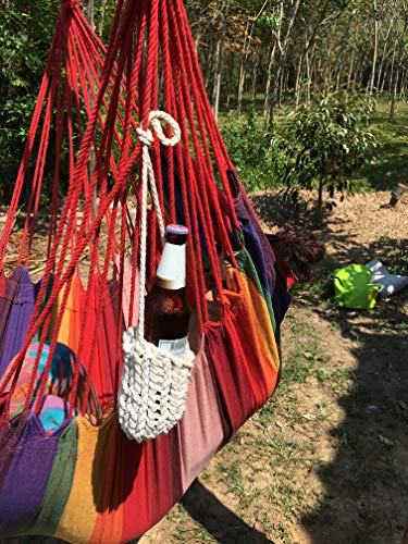 Hammock Sky Portable Drink Holder Intricate Handcrafted Braided Design Attach to Hammocks, Hammock Chairs, Backpacks, Lounge Chairs, Belts Wear Around Your Neck, Weatherproof Polyester - Thumbnail 2