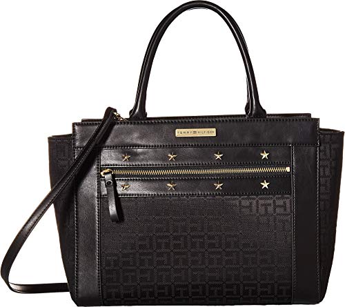 Tommy Hilfiger Women's Claudia II Convertible Shopper Black Tonal One Size