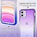LONTECT for iPhone 11 Case Built-in Screen Protector Glitter Gradient Clear Sparkly Bling Rugged Shockproof Hybrid Full Body Protective Case Cover for Apple iPhone 11 6.1 2019, Purple Blue