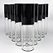 Pack of 15 - 5 ml (1/6 oz) Plain Clear Glass Container Tubes with Stainless Steel Roller Balls and Black Lids
