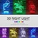 ZOKEA Unicorn Gifts, Unicorn Toys for Girls 7 Colors Changing 3D Night Light Set (4 Patterns) with Remote Control & Smart Touch & Timer, Xmas Gifts for Girls Age 2 3 4 5 6 7+ Year Old Girl Gifts