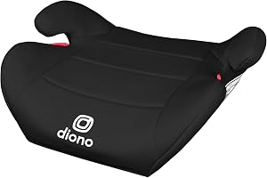 Diono Solana Lite Backless Booster Car Seat, Lightweight & Portable for Travel, Machine Washable Covers, 40-100 lbs, Black Storm