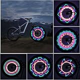 OUTAD LED Bike Wheel Lights, Waterproof Ultra Bright Bicycle Rim Lights, Wheel Spoke Decorations - 32 Different Patterns Change - Colorful Bike Tire Accessories - 1 Piece