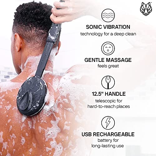 Black Wolf Vibrating Face and Body Brush, Sonic Scrubber Pro Water
