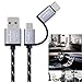 TRILINK Type C 2 in 1 Cable [2 Pack] 3.3Ft Braided USB C/Micro USB Combo Design Charge Data Sync Cord(Gray)