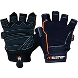 Meister Pro Grip Fit Weight Lifting Gloves w/ Amara Leather & Synthetic Padding