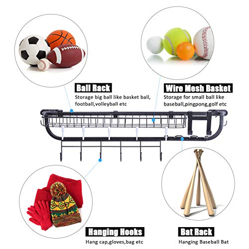 Mythinglogic Garage Sports Equipment Organizer,Wall Mounted Ball
