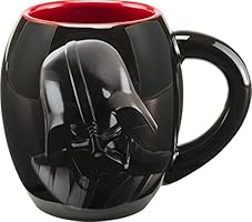 Vandor 99561 Star Wars Darth Vader 18 oz Oval Ceramic Mug, Black