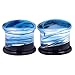 Longbeauty 2Pcs Glass Blue Fantasy Swirl Lines Ear Tunnels and Plugs Expander Gauge 5/8