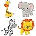 PatchMommy Iron On Patches, Set of 4 Jungle Animals A - Elephant, Lion, Giraffe, Zebra - Appliques for Kids Clothing Jeans, Jackets, Backpacks