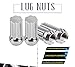 YITAMOTOR 32pcs Chrome XL Closed End Bulge Acorn Spline Lug Nuts - Cone Seat - 9/16-18 Hex For Ford F250 F350 Dodge Ram 2500 3500(32pcs + 1pcs Key)
