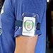 Armband Badge Holder with Adjustable Elastic Arm Band & Hook and Loop Fastener - Secure, Clear Plastic Display of Work I'd Card, Ski Pass, Lift Ticket & More by Specialist ID (Blue)