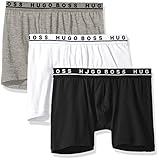 Hugo Boss BOSS Men's Cotton Stretch Boxer Brief, Pack of 3, Black/Grey/White, Medium