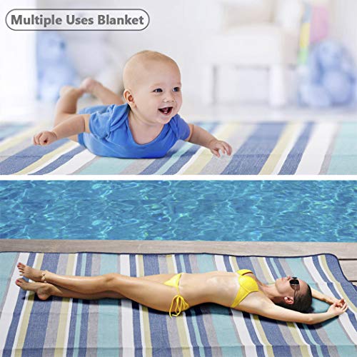 Besiva Picnic Mat, Extra Large Picnic Blanket Dual Layers for Outdoor Water-Resistant Handy Mat Tote Spring Summer Great for The Beach,Camping on Grass Waterproof Sandproof, 59" x 79",sr3 - Thumbnail 4