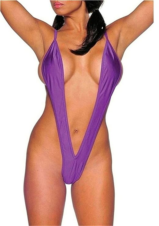 Flydo Damen Shot Micro Mini Bikini Thong Einteiler Teddy Panty Lingerie Body Strapsen Tiefer V-Ausschnit Neckholder Lingerie 