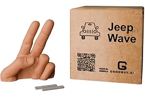 2-Finger Waving Hand Salute Lazy Waver - 3D Printed Dashboard Wave Hand with Reusable Adhesive Mount - Compatible with Jeep G